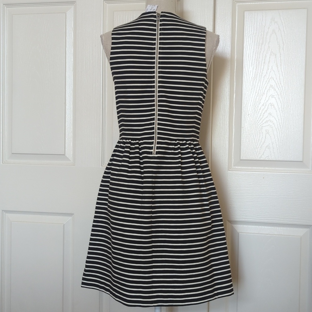 J. Crew Striped Sleeveless Daybreak Black and White Striped Dress - Picture 6 of 8